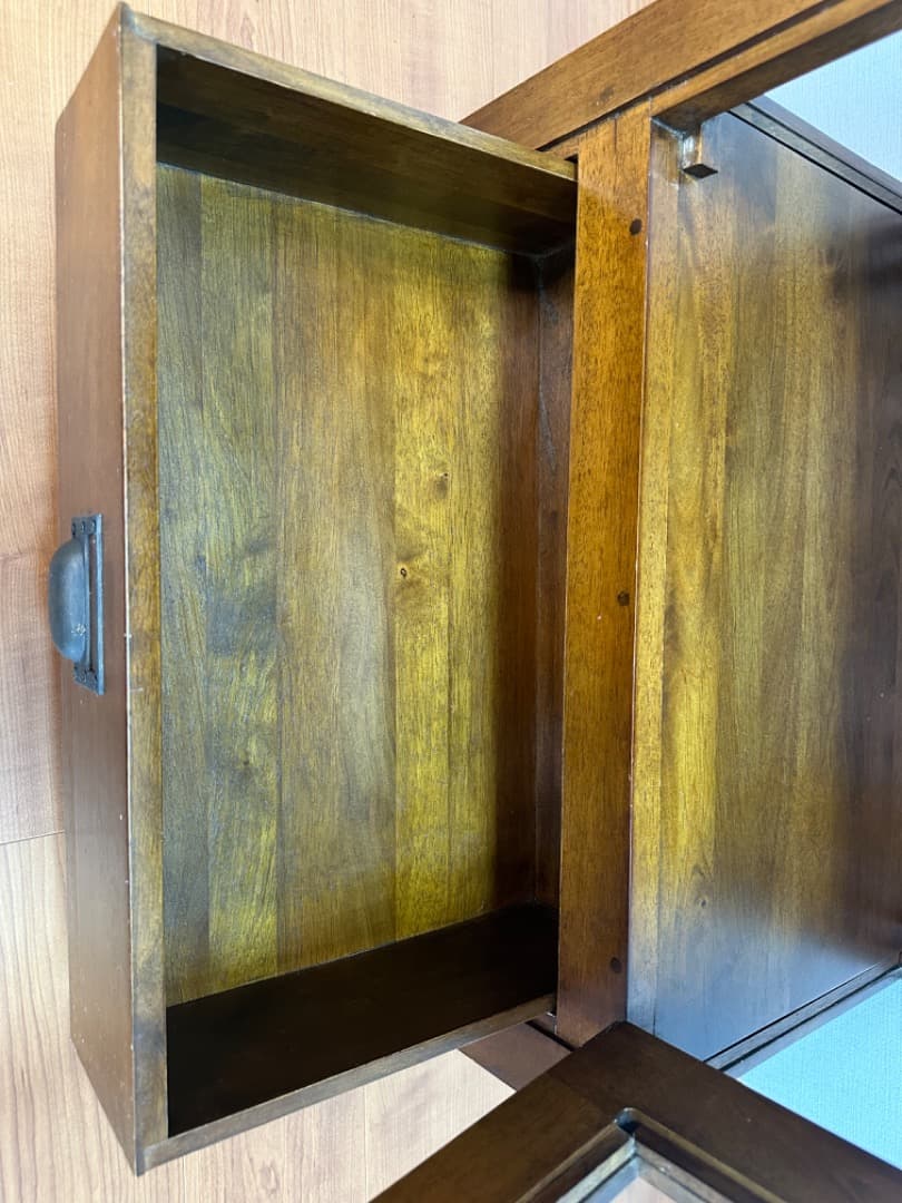 アンティーク風 ガラスキャビネット H170cm 本棚