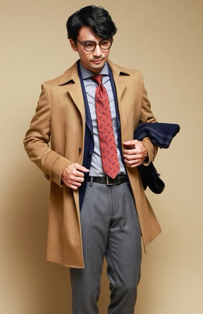 NEWYORKER berkley ステンカラーコート　カシミヤ混ビーバー