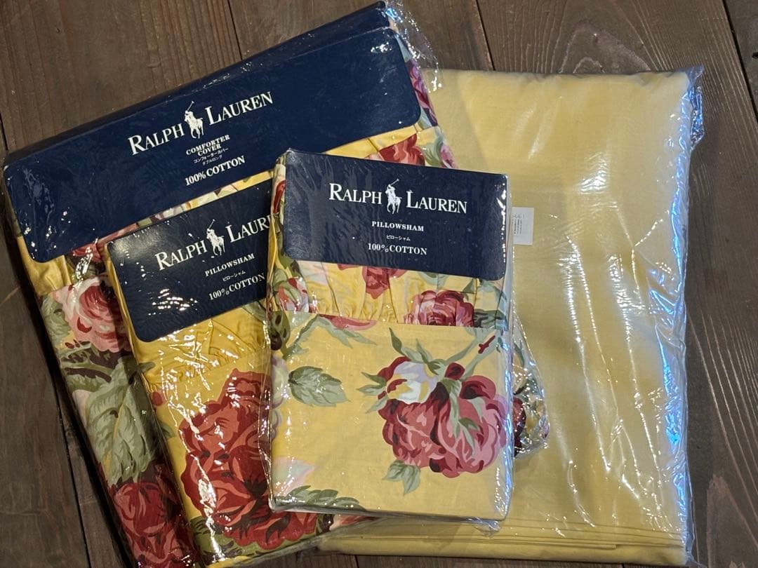 未使用　Ralph Lauren ダブル コンフォーターカバー＆ピローシャム2枚