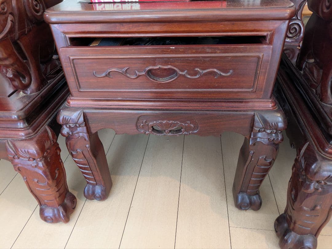 アジアン家具セット 2脚の椅子とテーブル