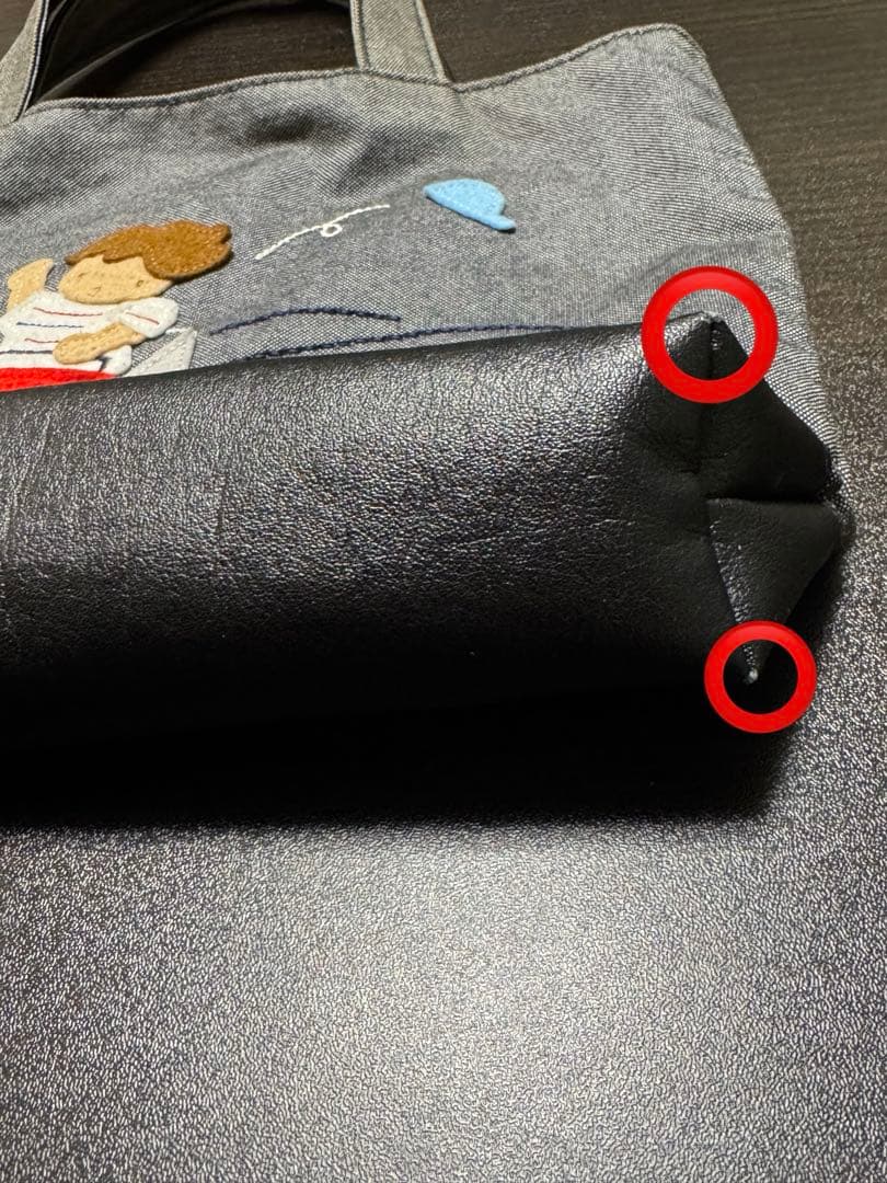 ファミリア デニムバッグ 70周年 限定 ミニ トート バッグ 黒 ブラック