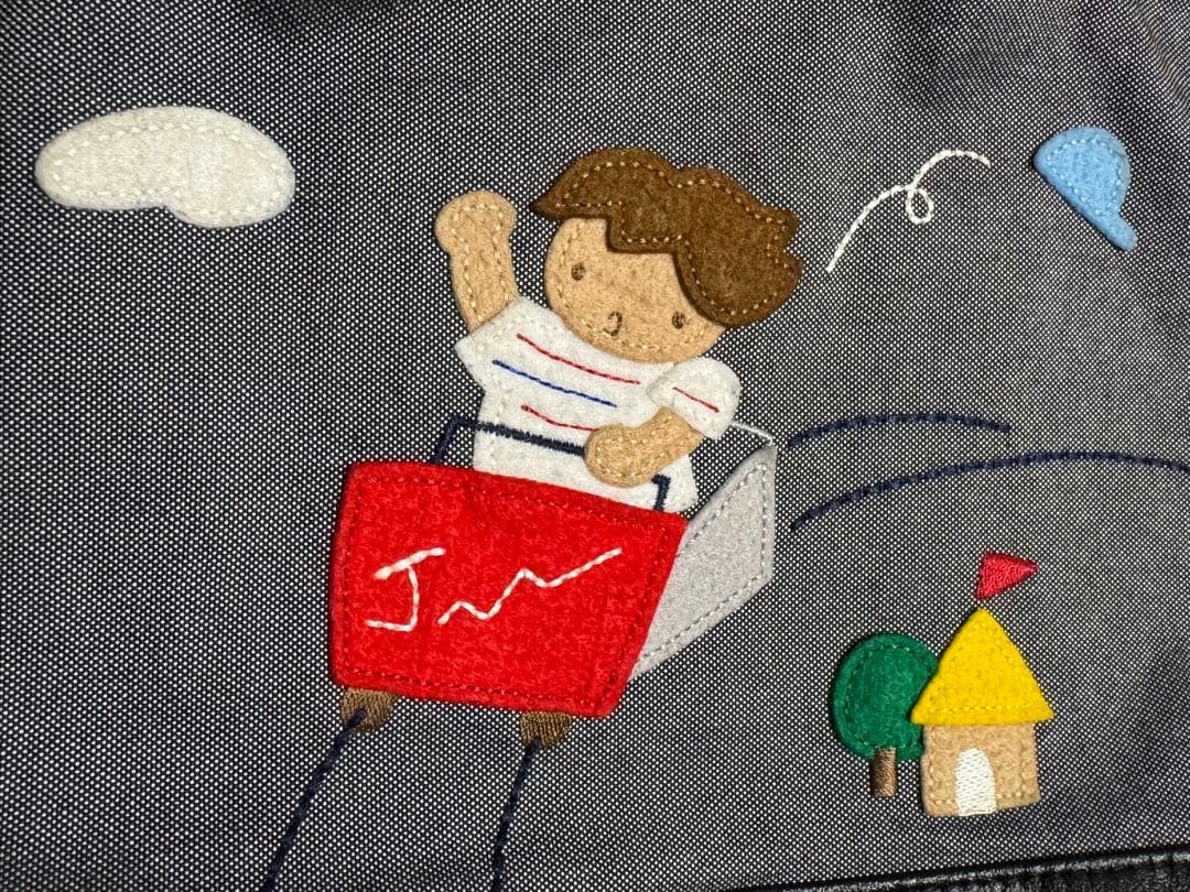 ファミリア デニムバッグ 70周年 限定 ミニ トート バッグ 黒 ブラック