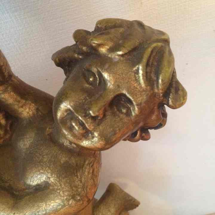 【希少アンティーク】真鍮 大理石 天使オブジェ