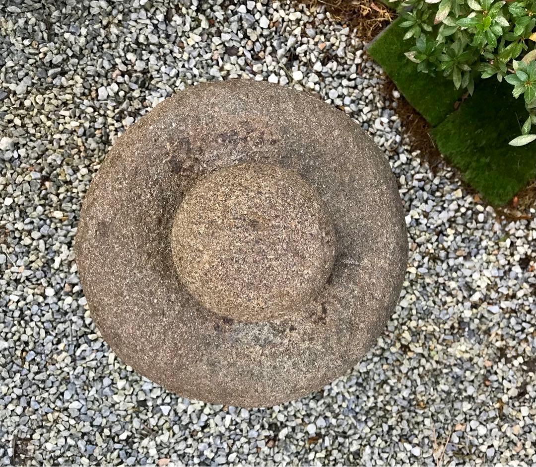 【天然自然石・置灯篭・茶庭灯篭・露地庭灯篭・竹と瓢箪模様】オブジェ庭石置物箱庭