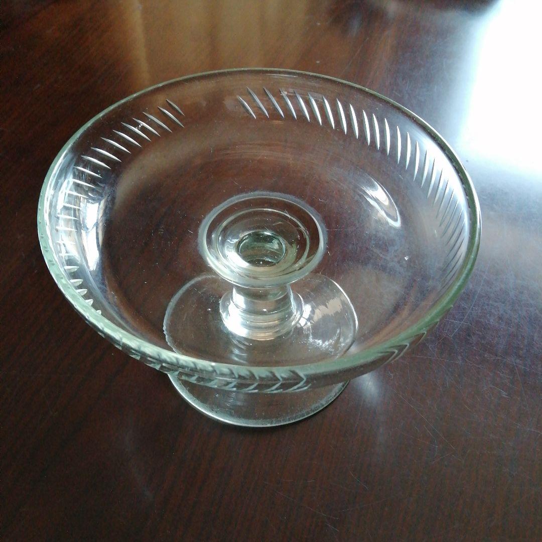 大正ガラス　コンポート　20.5cm　大正期