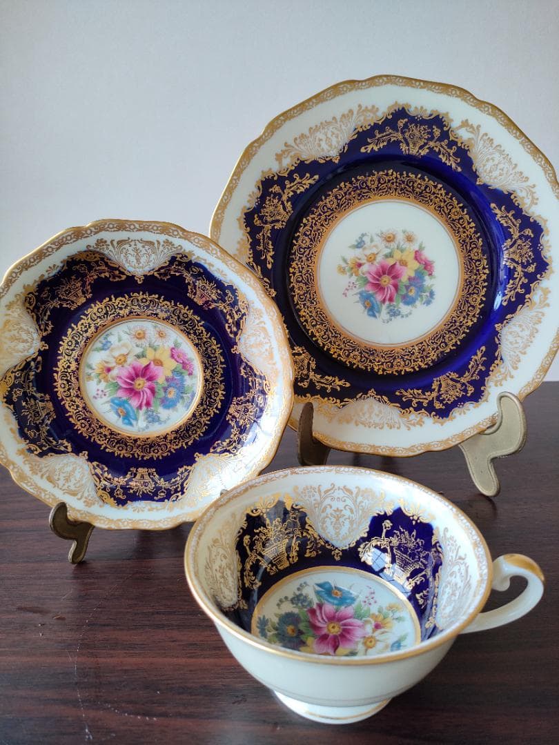 フッチェンロイター ティートリオ 金彩 花柄 ヴィンテージ