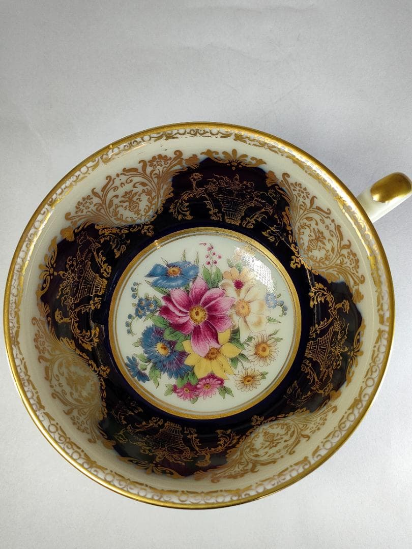 フッチェンロイター ティートリオ 金彩 花柄 ヴィンテージ