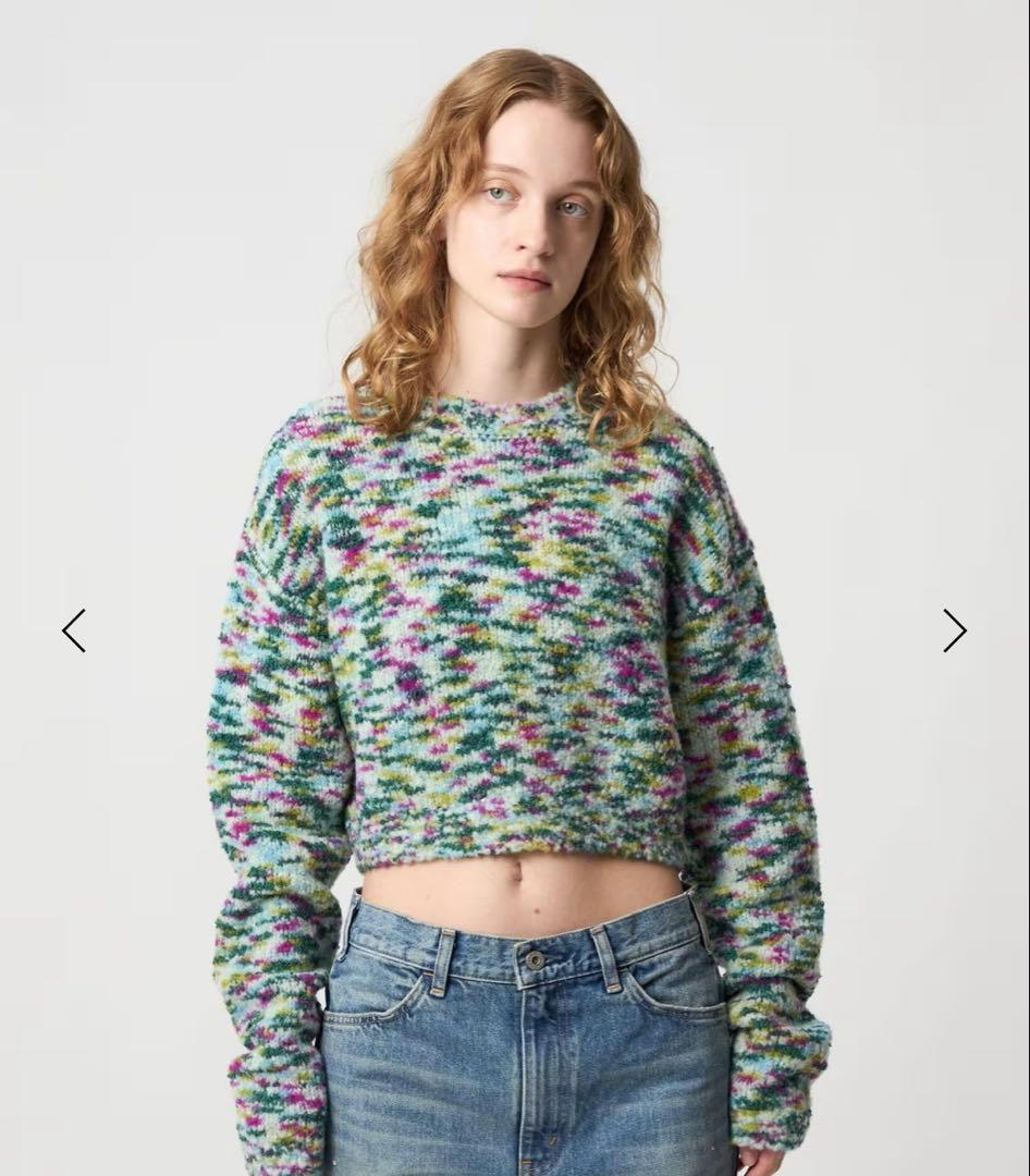 ＜6(ROKU)＞ウールコットン ミックス ニット プルオーバー　KELLY