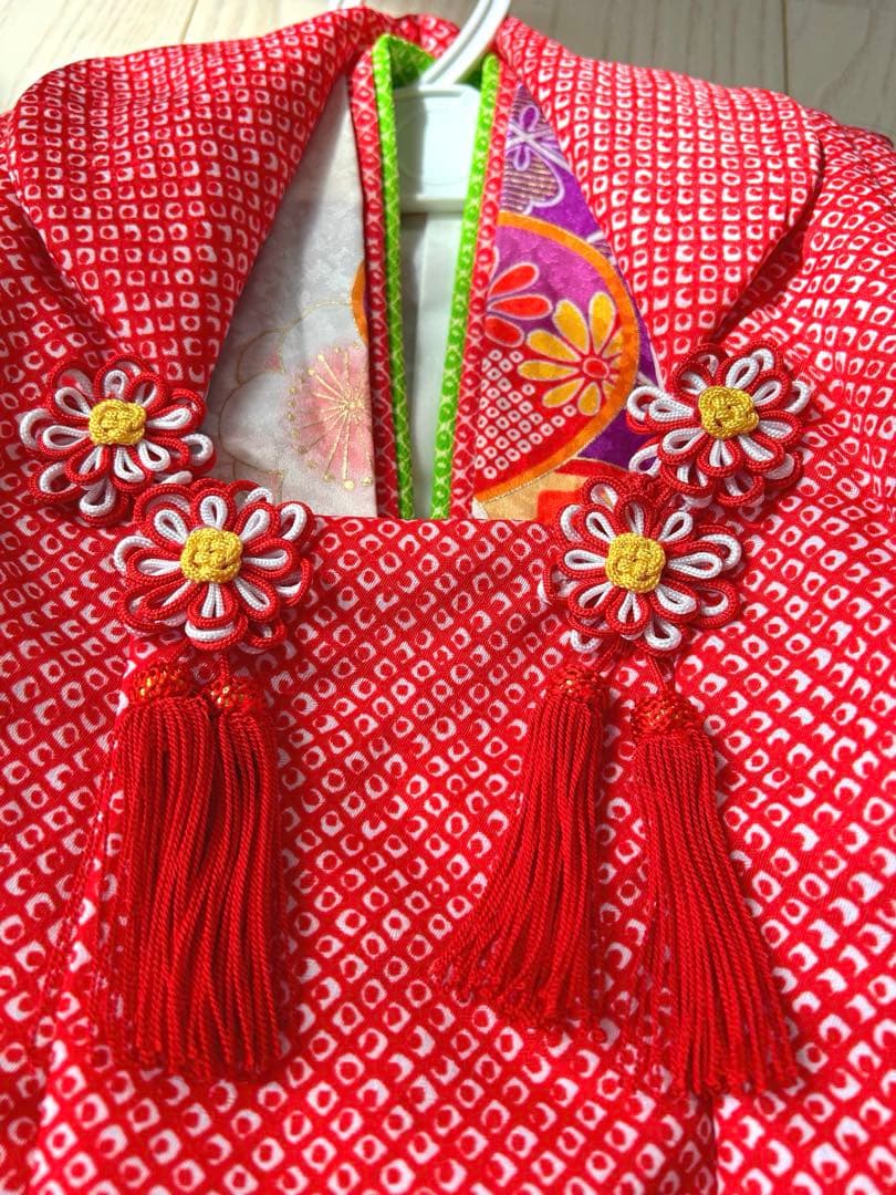 七五三　3歳　女の子　アンティーク着物　被布　セット　ヴィンテージ