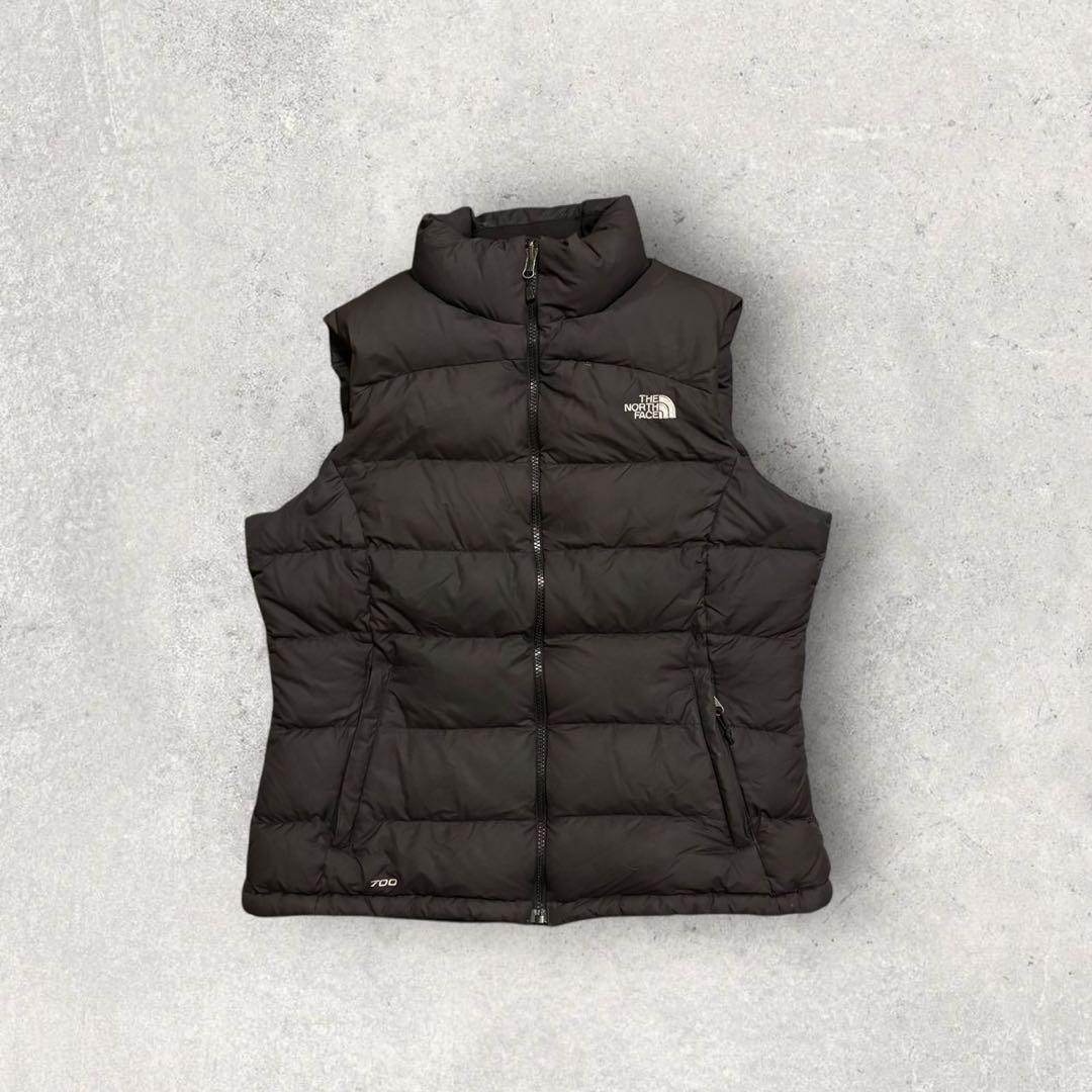 【ザ・ノースフェイス】ヌプシ　ダウンベスト 700 黒　L 刺繍ロゴ　美品 g