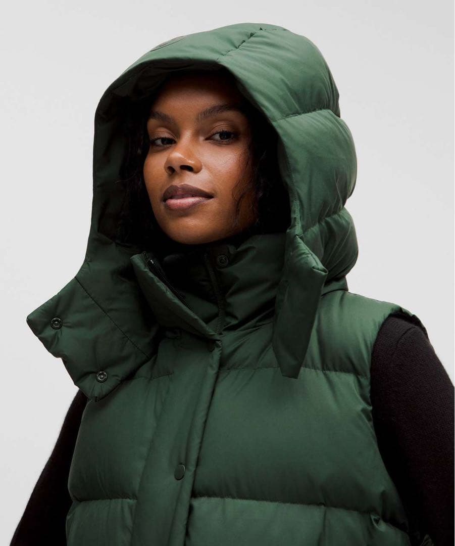 ルルレモン Wunder Puff Cropped ベスト サイズ4 グリーン