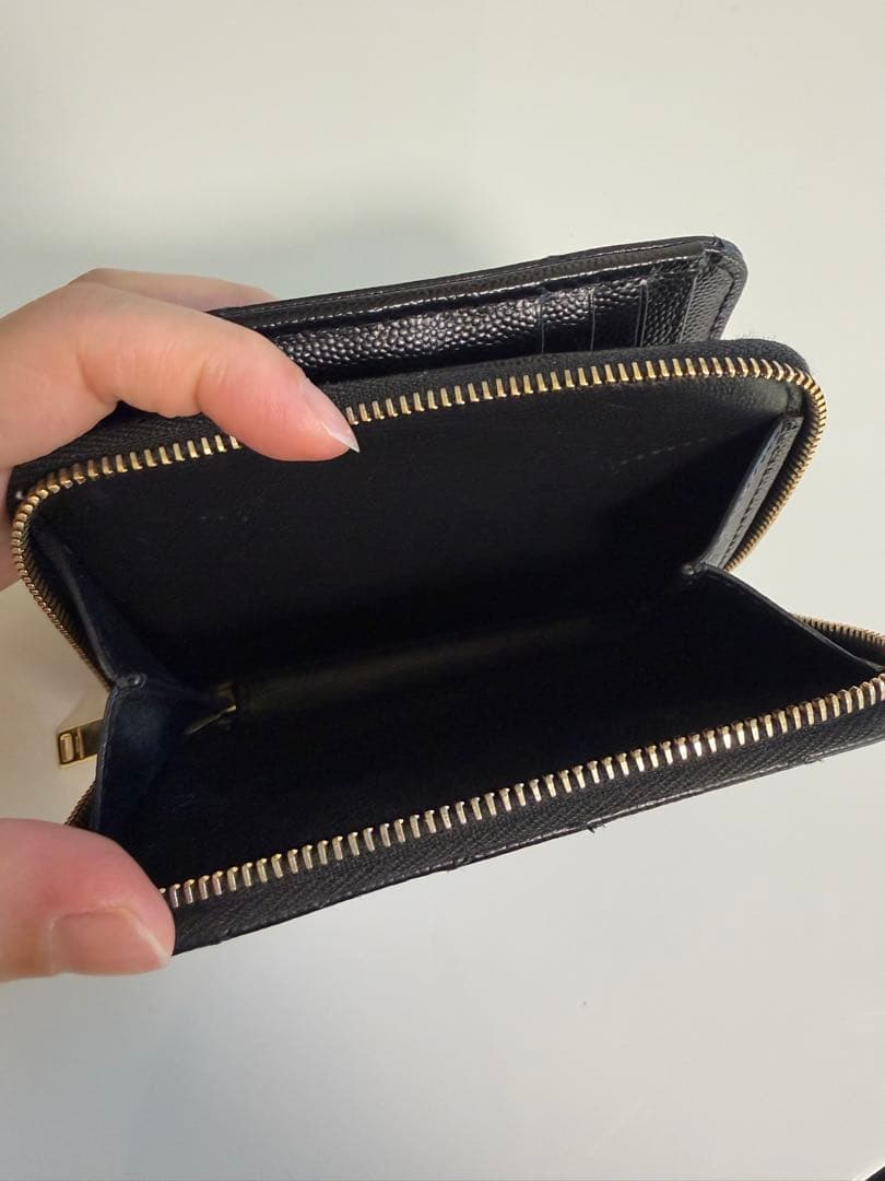 サンローラン 二つ折り財布 コンパクトウォレット ブラック YSL ロゴ