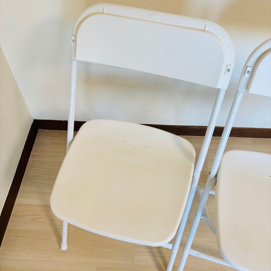 無印良品 ホワイト 折りたたみ椅子　樹脂座 2脚セット　送料込み