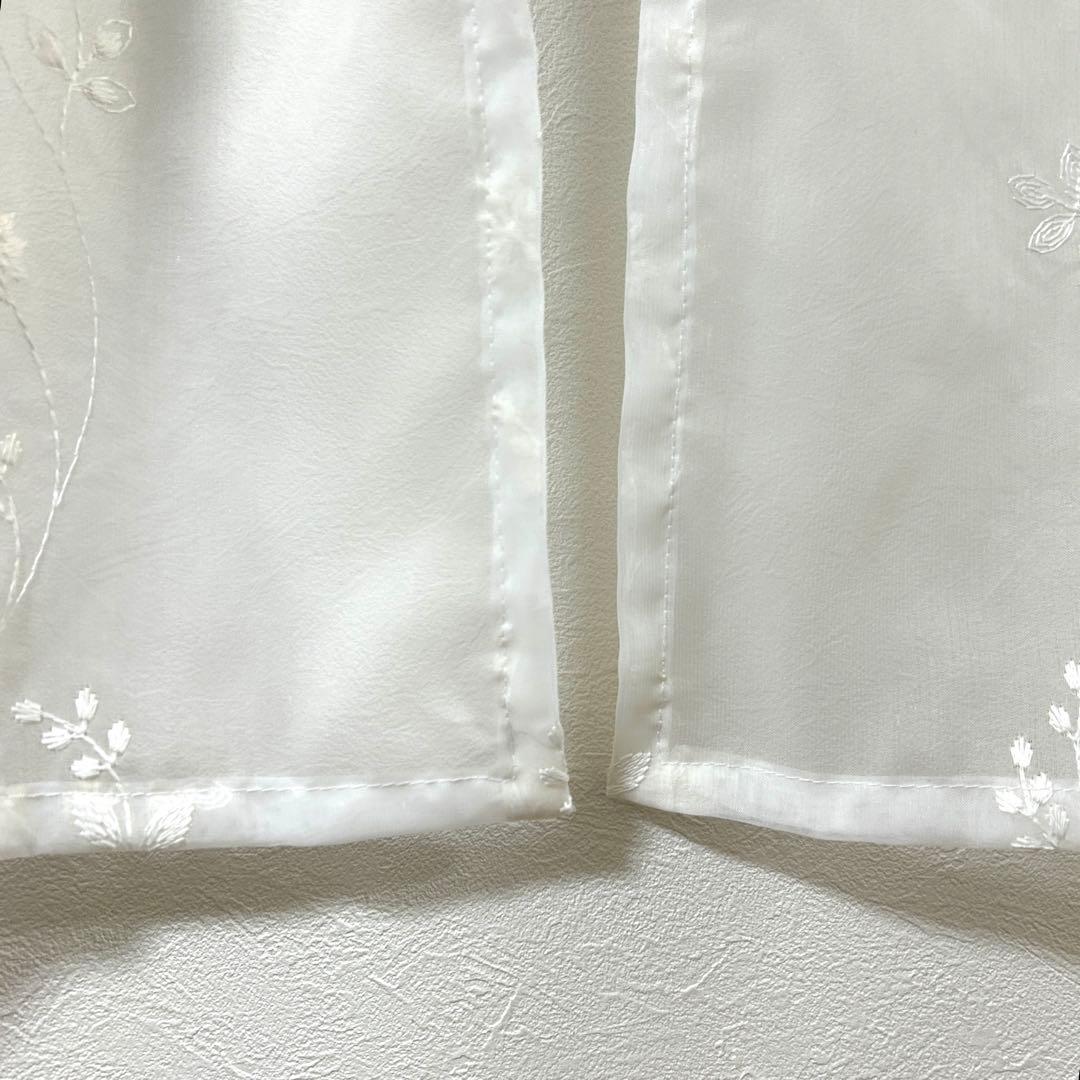 【mikan】レースカフェカーテン　刺繍　6枚　オーダー品　豪華　上品