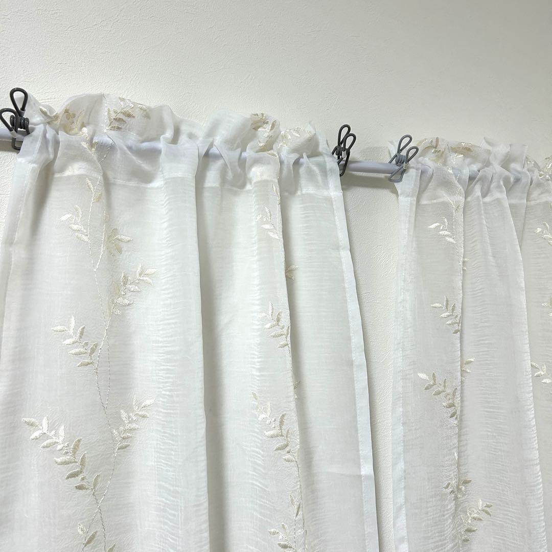 【mikan】レースカフェカーテン　刺繍　6枚　オーダー品　豪華　上品