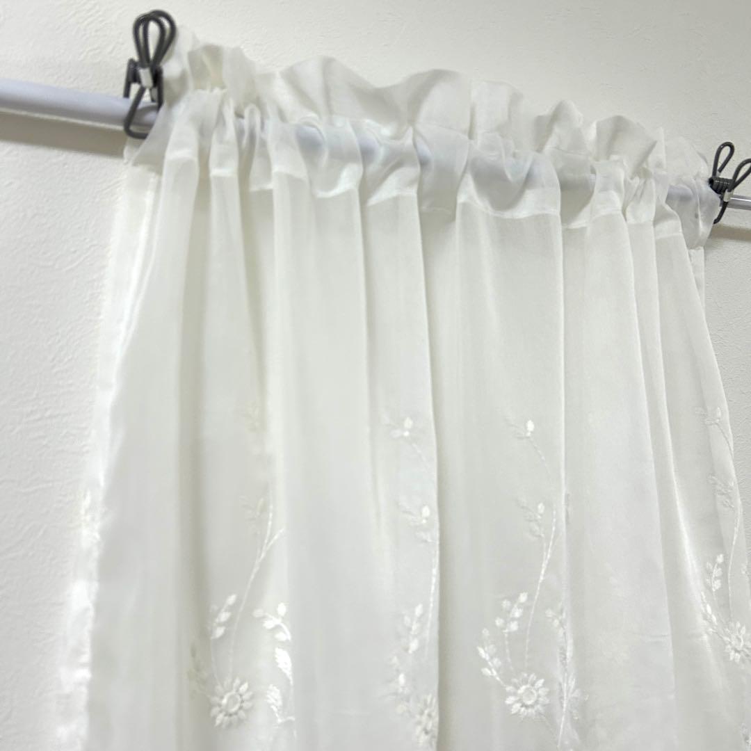 【mikan】レースカフェカーテン　刺繍　6枚　オーダー品　豪華　上品