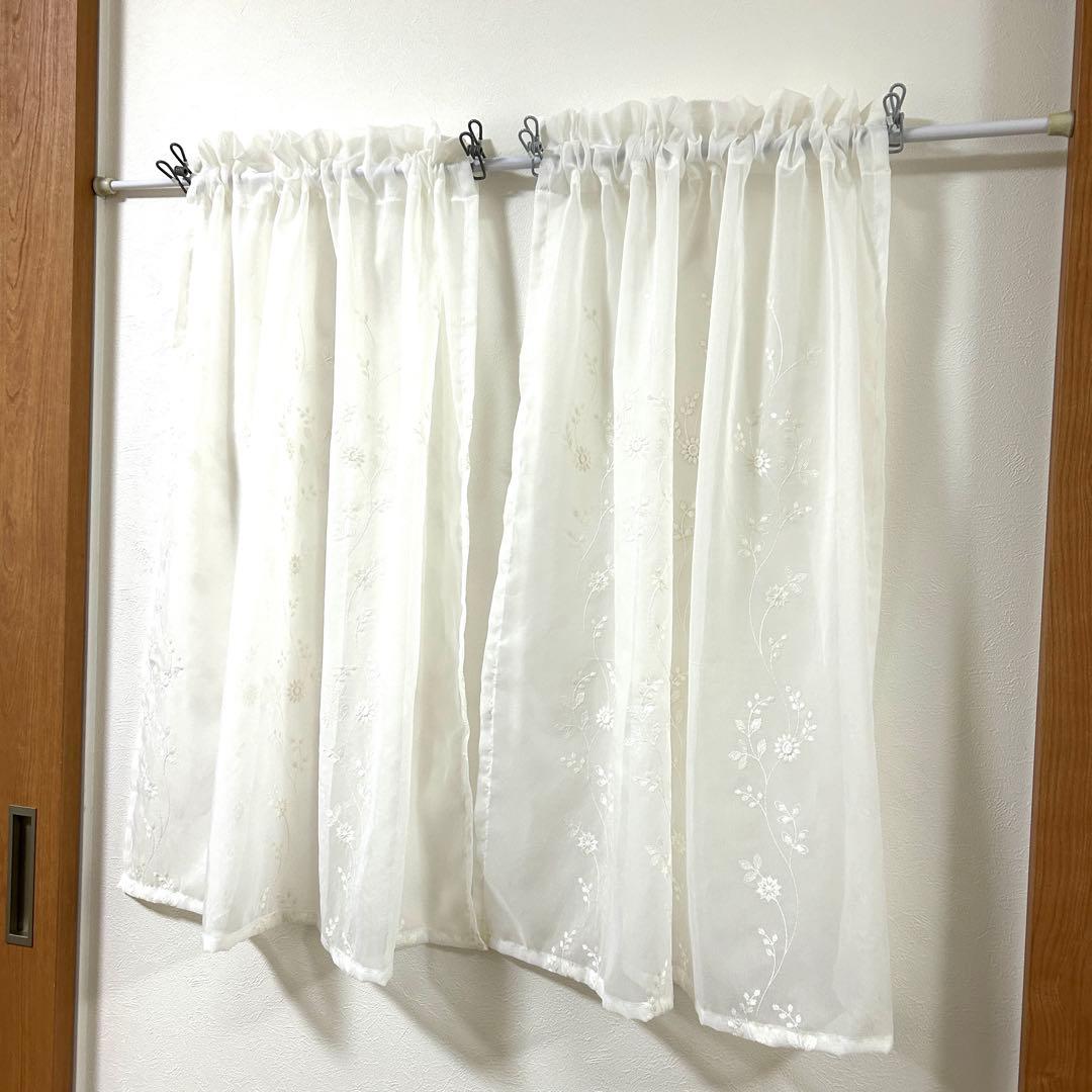 【mikan】レースカフェカーテン　刺繍　6枚　オーダー品　豪華　上品