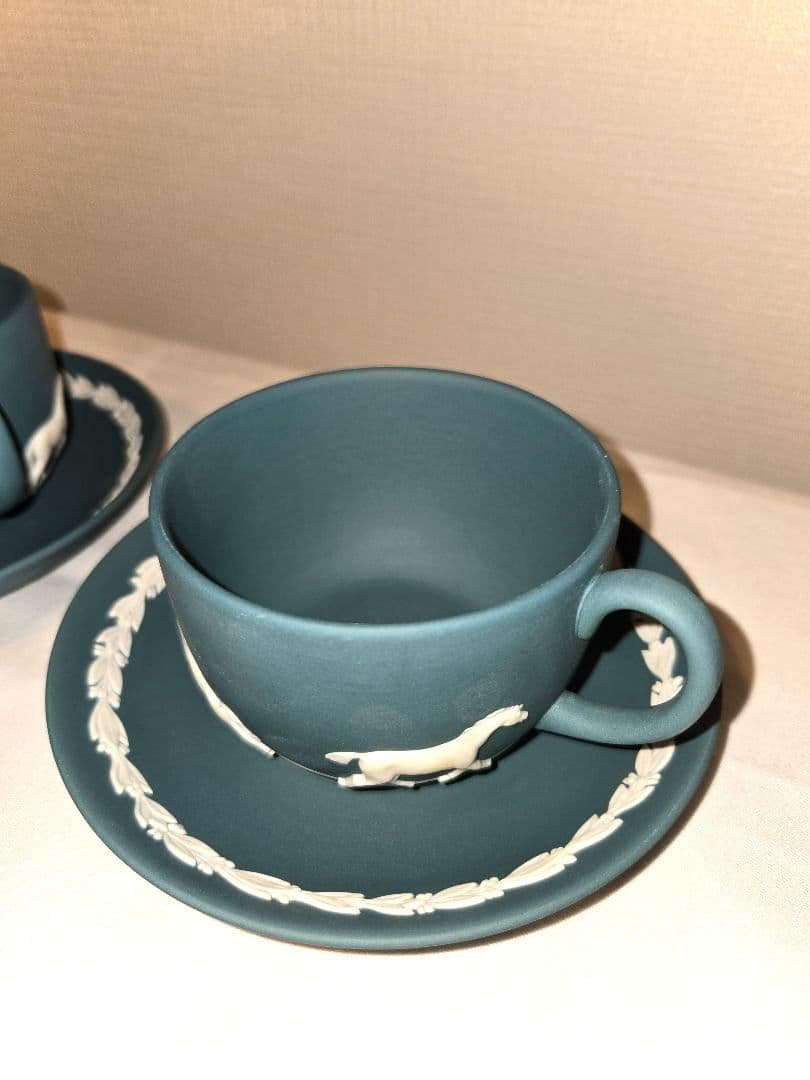 H*o様 希少品 ウェッジウッド ジャスパー カップ&ソーサー 馬 2客
