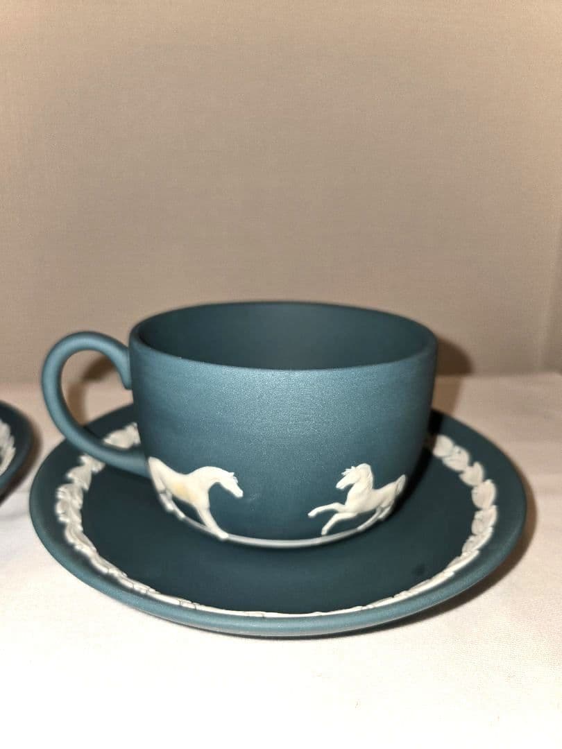 H*o様 希少品 ウェッジウッド ジャスパー カップ&ソーサー 馬 2客