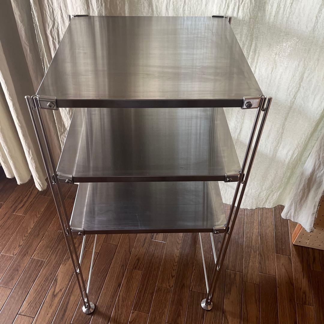 無印良品　ステンレスユニットシェルフ　幅41cm 棚3段