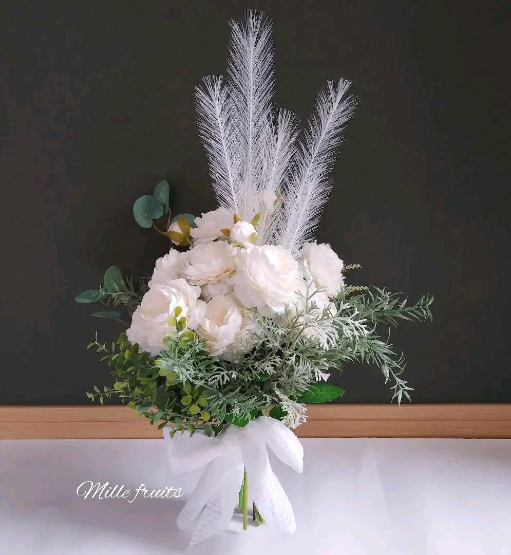 花束　ブライダル　海外ウェディング　ナチュラル　ガーデン　撮影　ローズ　バラ