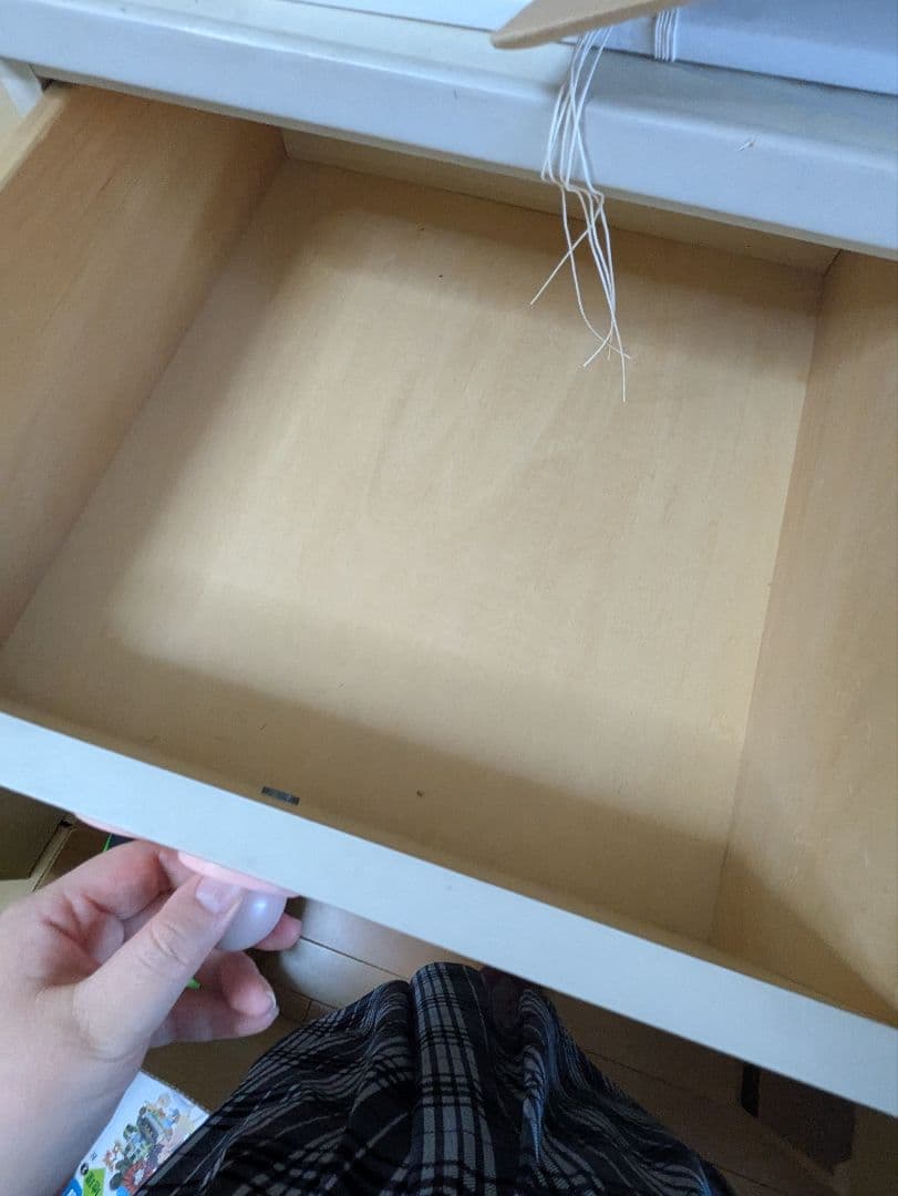 ホワイト 6引き出しチェスト 花デザイン