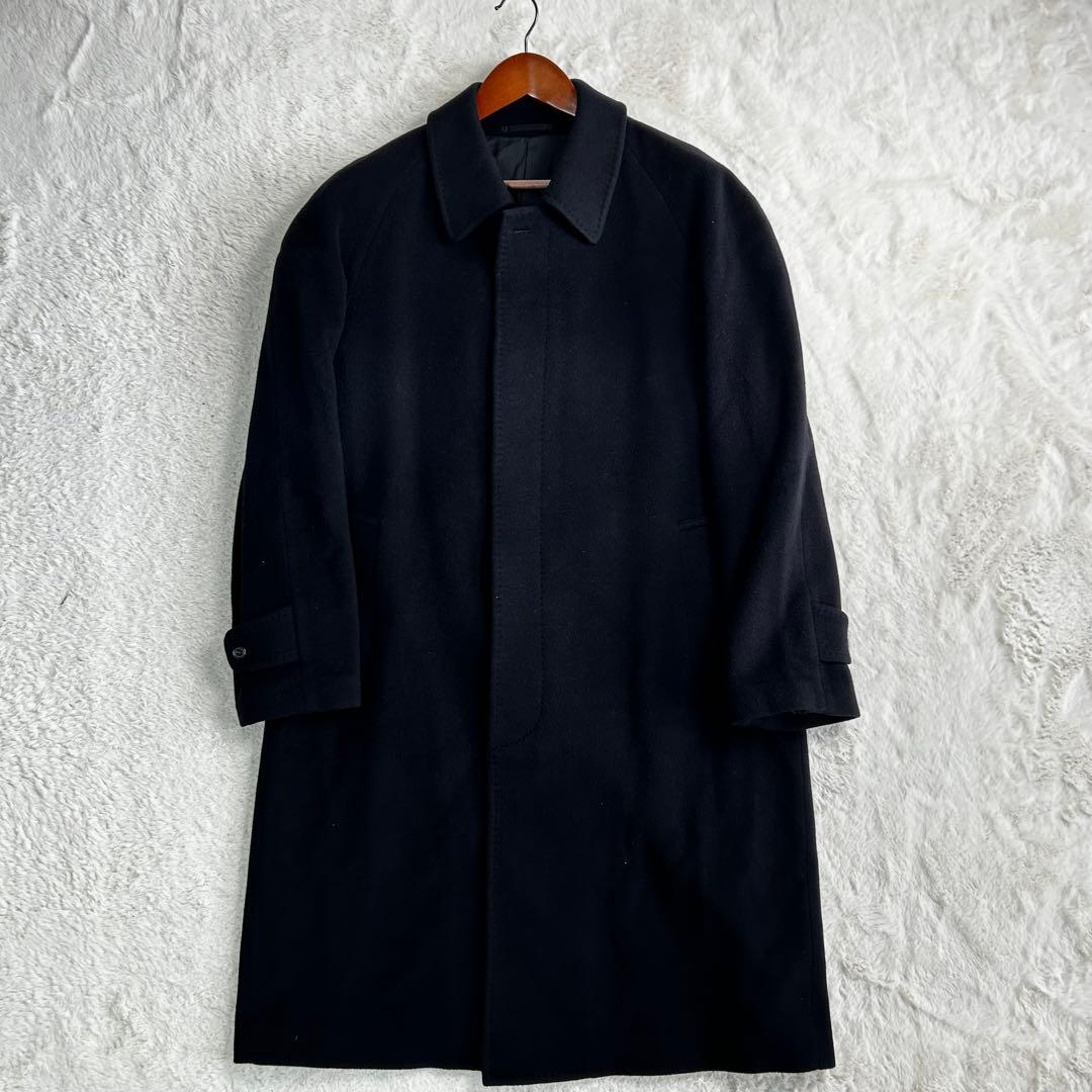 高級✨カシミヤ100%　Lanificio生地　比翼　ステンカラーコート　XL