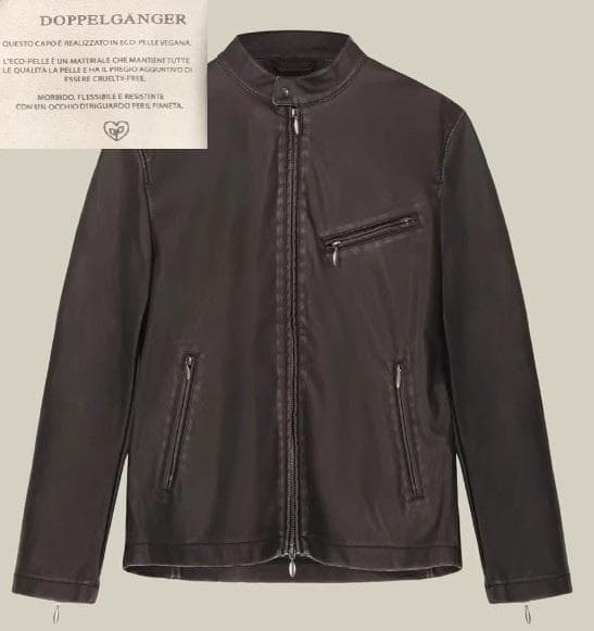 【新品未使用】フランスの高級ライダース!FRONT ZIP合皮革BLACK3XL