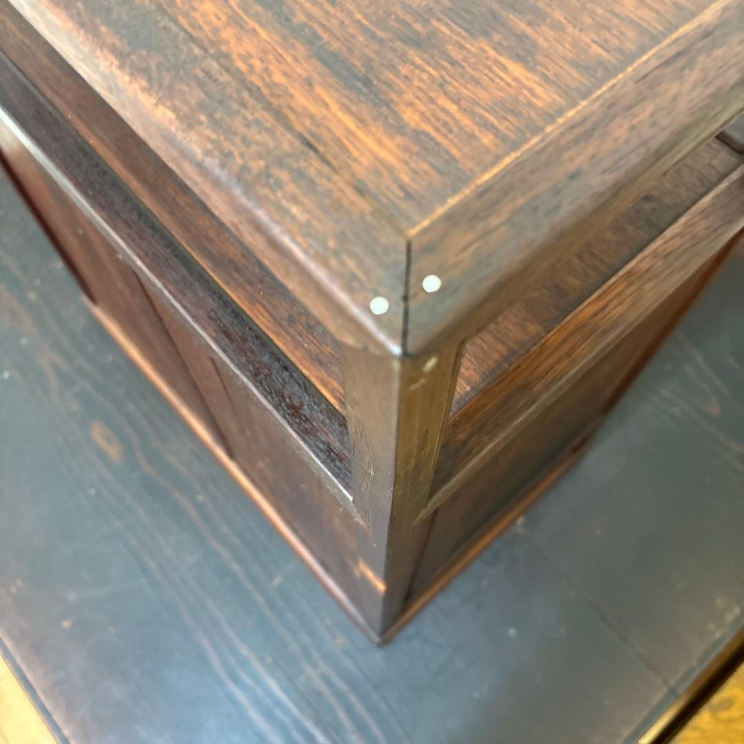 【値下げ】木製 キャビネット 両開き扉＋引き出し付き／収納棚 古家具