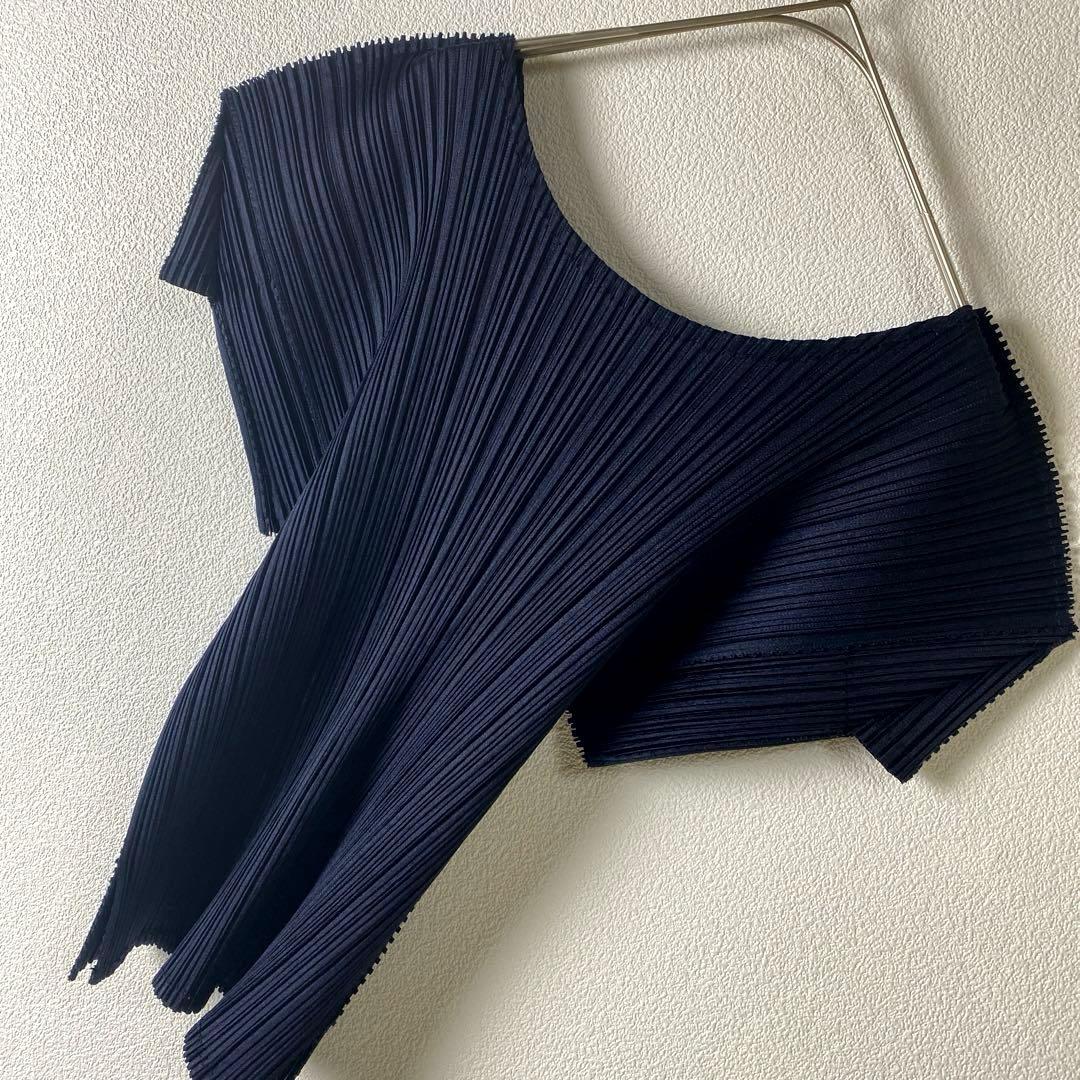 PLEATSPLEASE プリーツプリーズ プルオーバー ブラウス おでかけ 紺