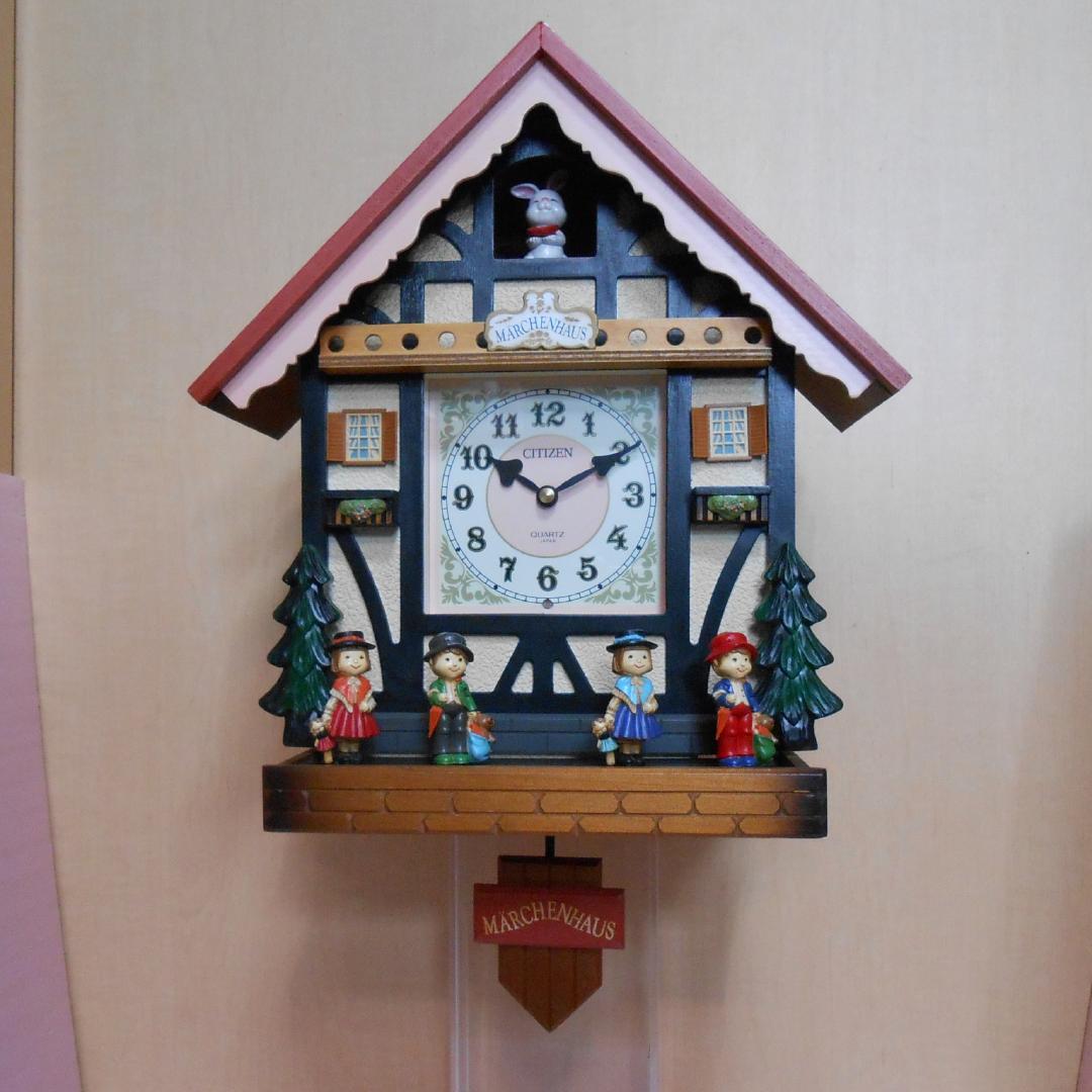 CITIZEN からくり時計 メルヘンハウス 振り子時計 4MJ747-4