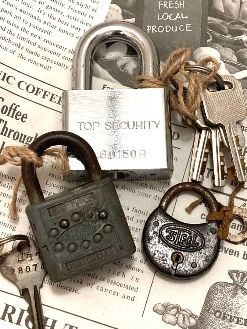 ビンテージ南京錠3点セット