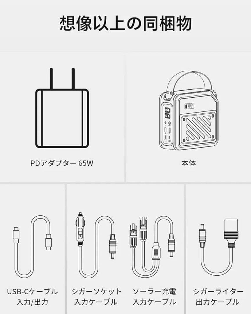 ポータブル電源 小型 ポタ電 急速充電 大容量 60000mAh