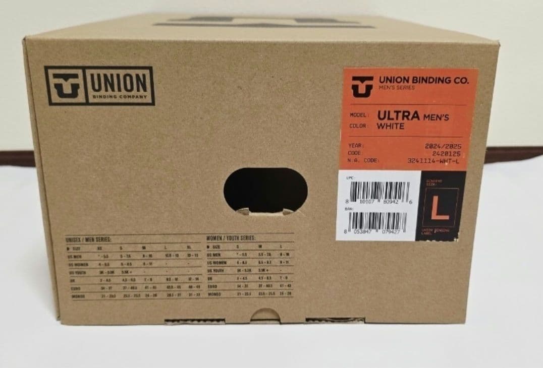 24-25モデル　UNION ULTRA Lサイズ　ホワイト　ビンディング　美品