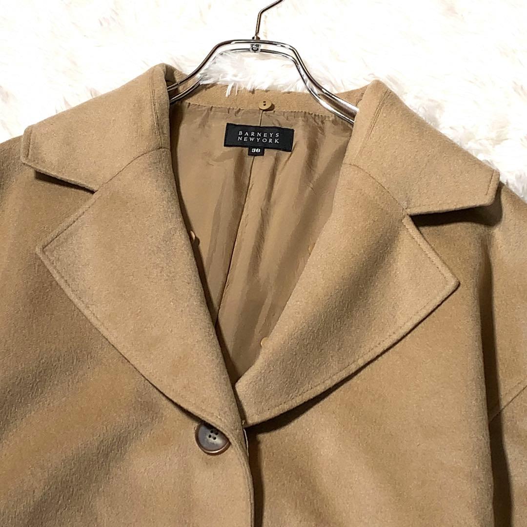 バーニーズニューヨーク カシミヤ チェスターコート ベルト フォックスファー襟