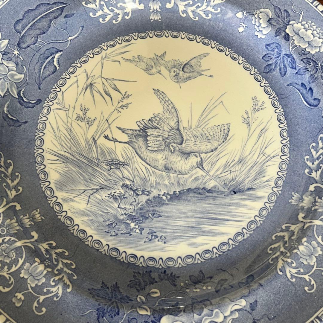 【希少品】英国ビンテージ　スポード ★ブルーカミラ・Woodcock★プレート