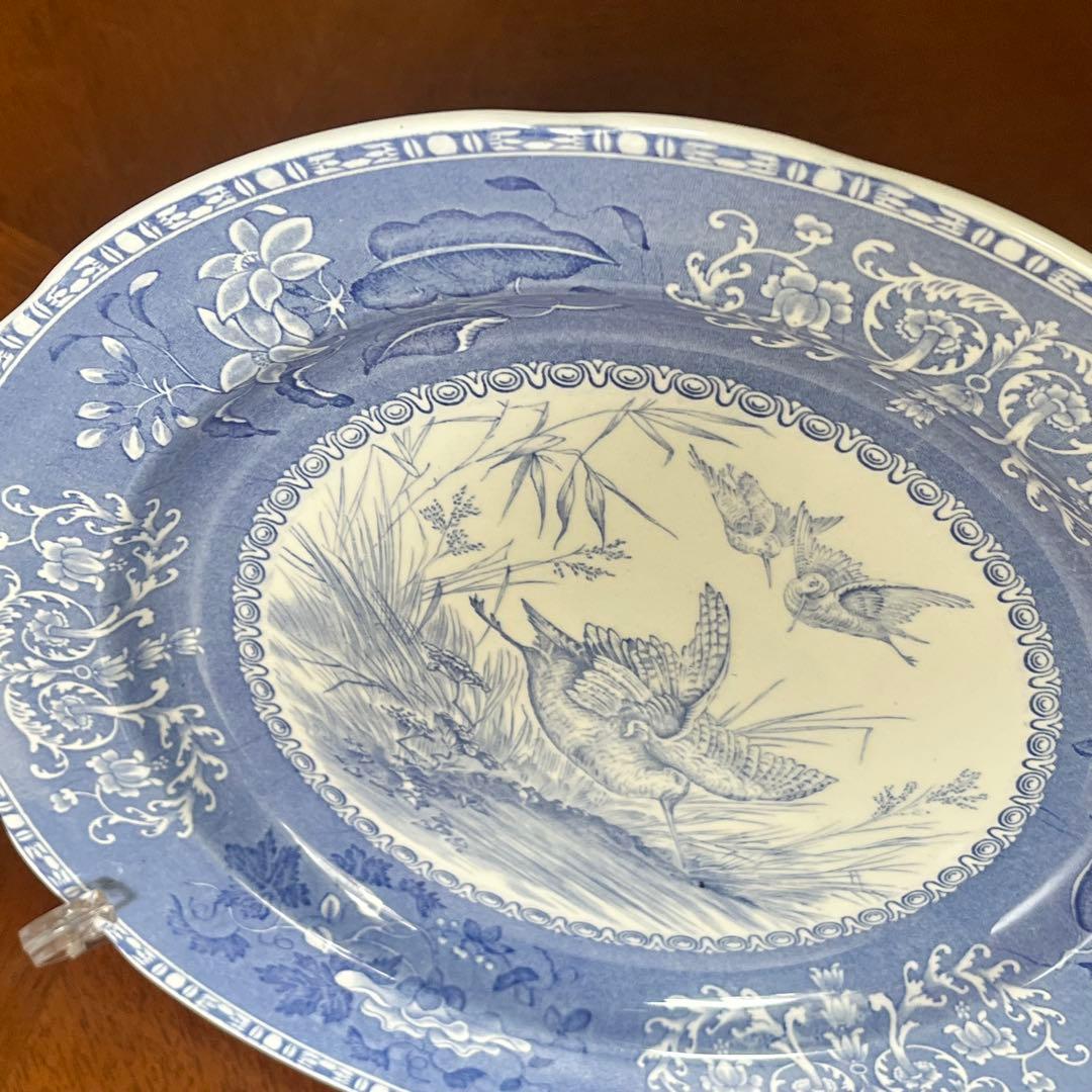 【希少品】英国ビンテージ　スポード ★ブルーカミラ・Woodcock★プレート