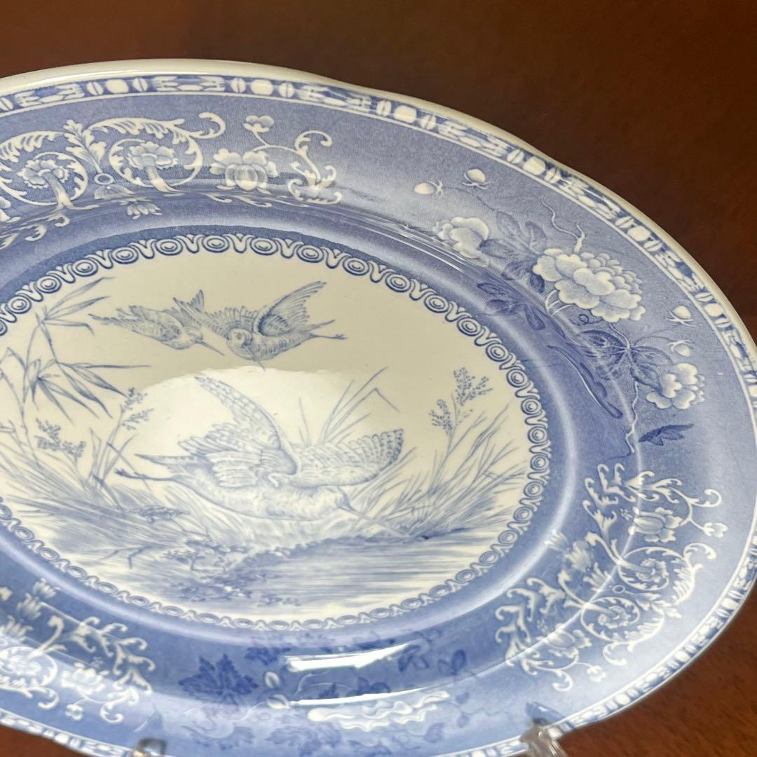 【希少品】英国ビンテージ　スポード ★ブルーカミラ・Woodcock★プレート