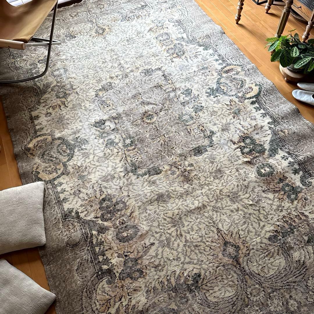 超大判171×286アンティークカラー　メダリオン　トルコヴィンテージラグ