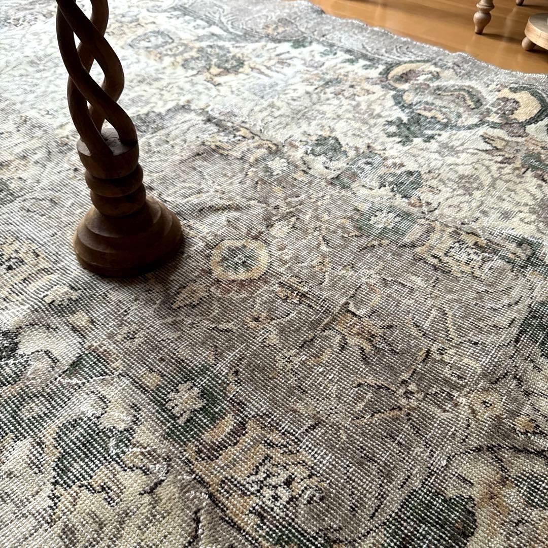 超大判171×286アンティークカラー　メダリオン　トルコヴィンテージラグ