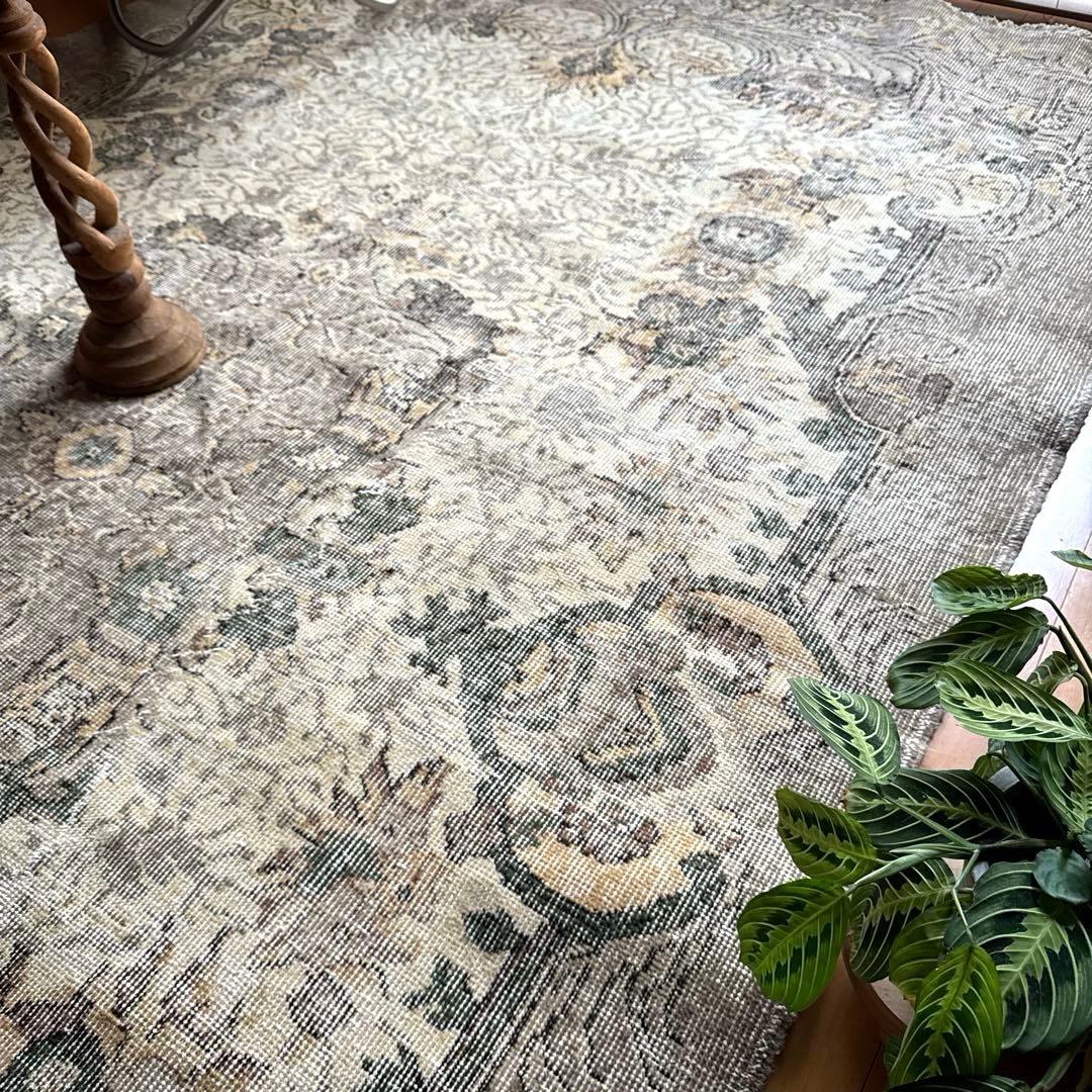 超大判171×286アンティークカラー　メダリオン　トルコヴィンテージラグ