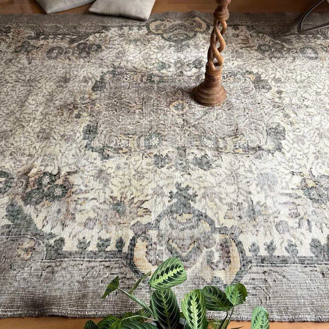 超大判171×286アンティークカラー　メダリオン　トルコヴィンテージラグ