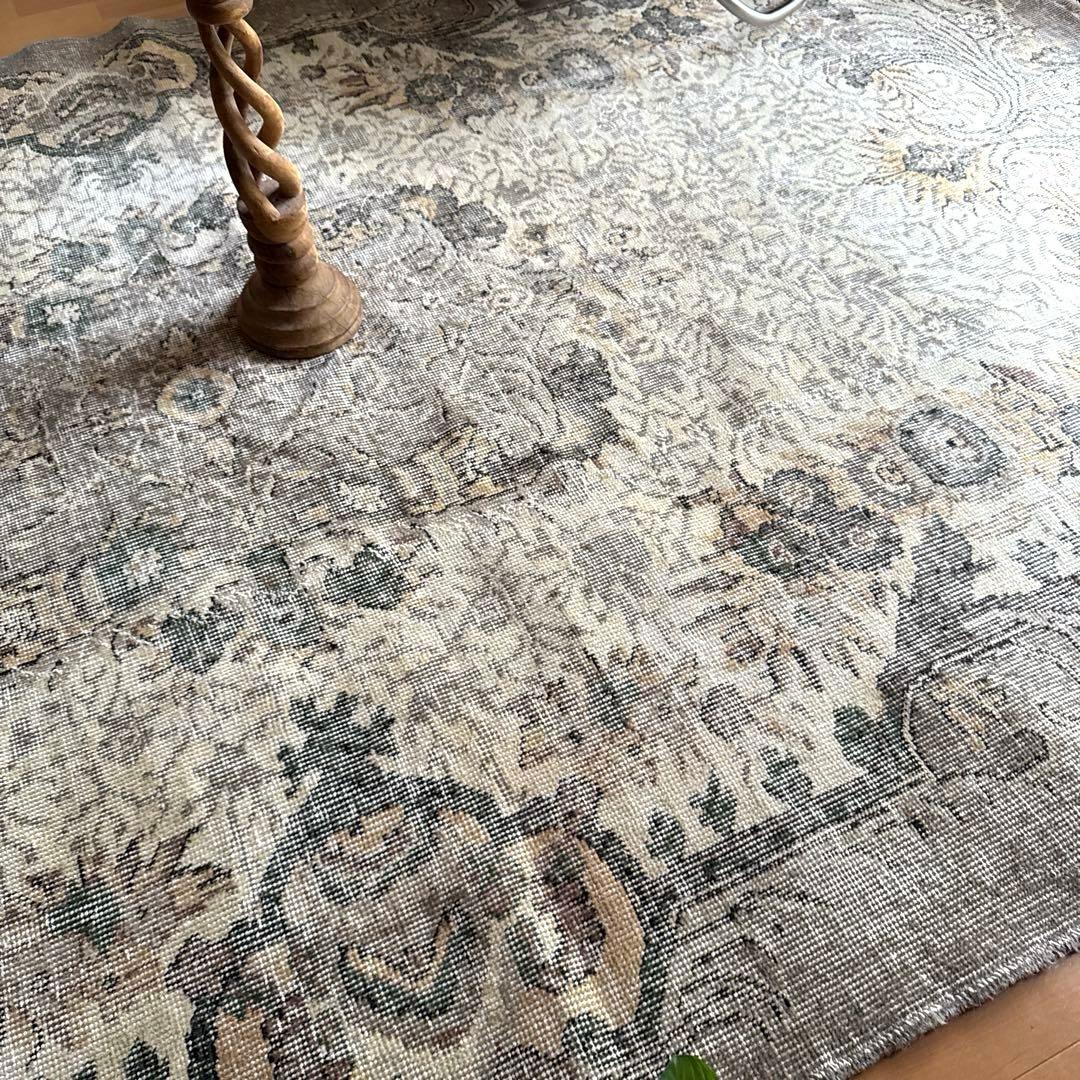 超大判171×286アンティークカラー　メダリオン　トルコヴィンテージラグ