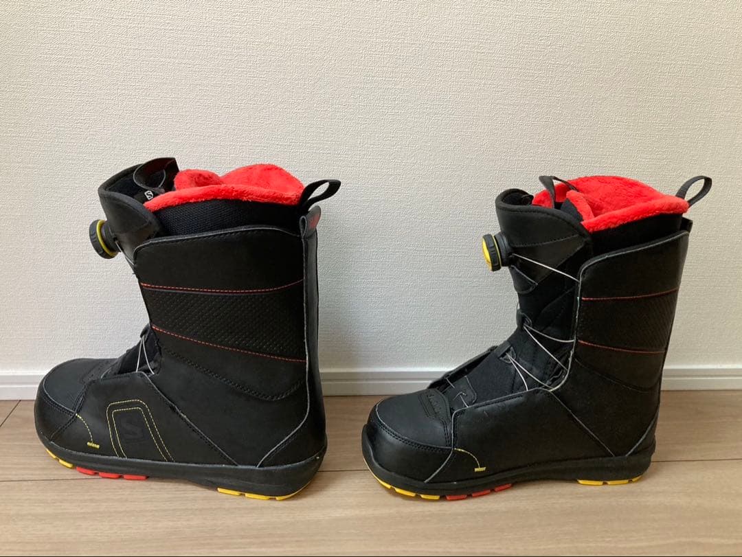 Salomon SP710 スノーボードブーツ 黒/赤 収納バッグ付き