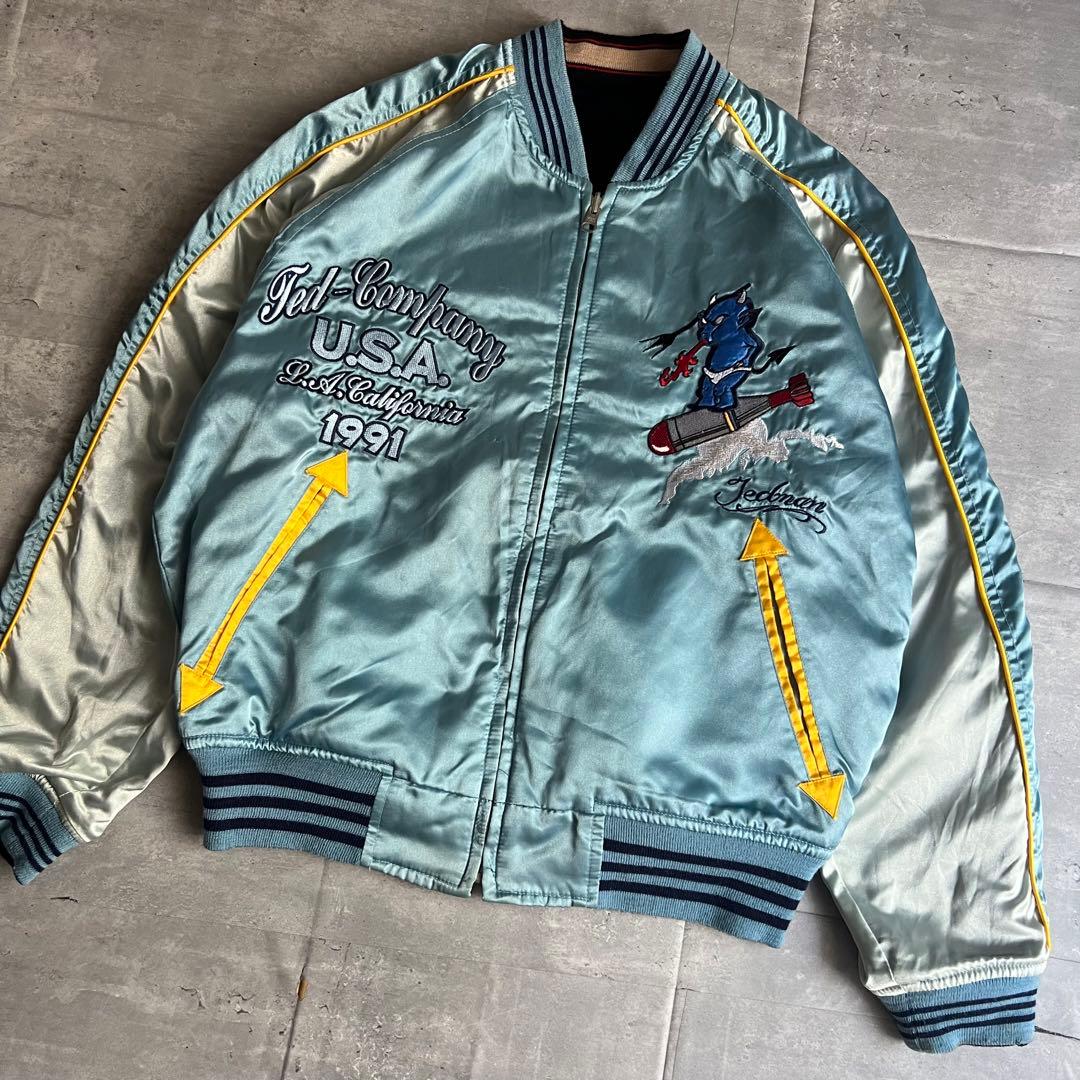 TED MAN　テッドマン　総刺繡　リバーシブル　スカジャン　ベロア　40サイズ