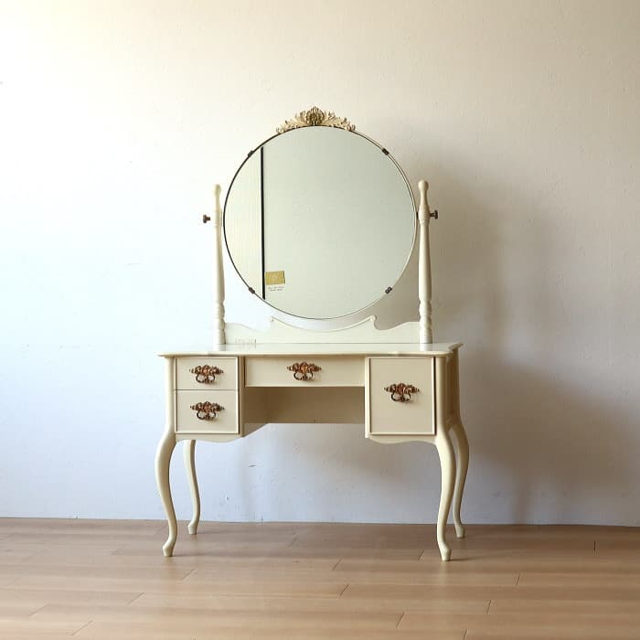 ヴィンテージ シャビーシック ドレッサー ホワイト ピアノ塗装 古家具