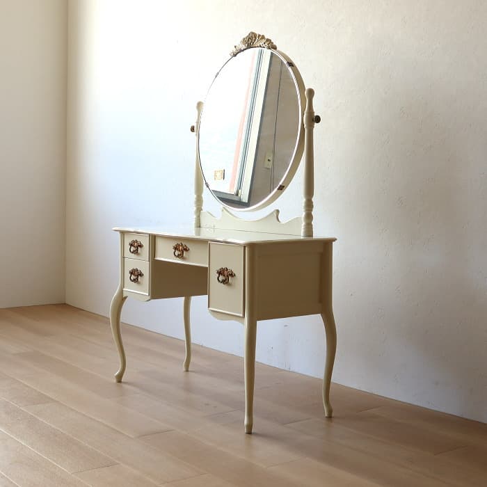 ヴィンテージ シャビーシック ドレッサー ホワイト ピアノ塗装 古家具