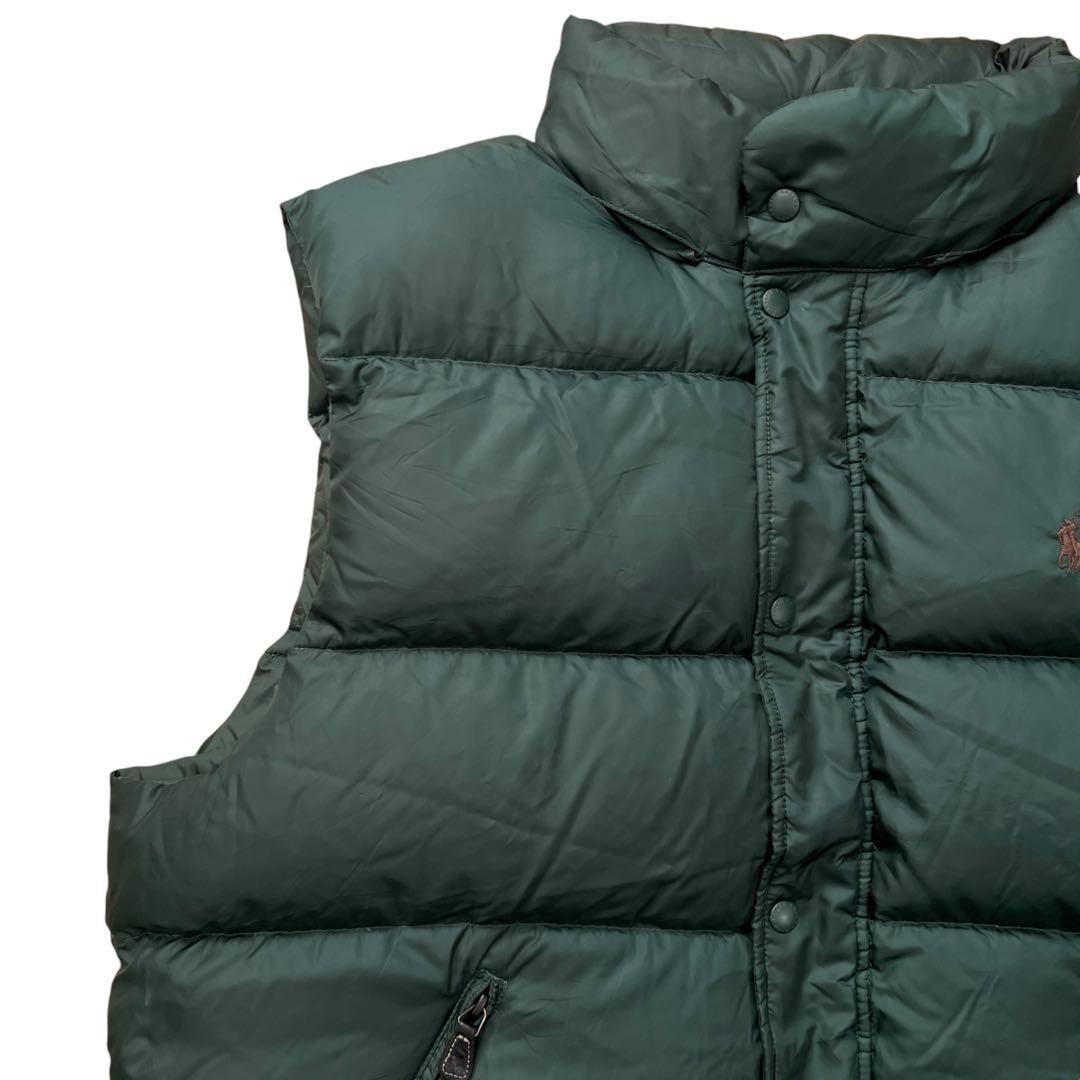 ポロバイラルフローレン　ダウンベスト　XXL　緑　フード付