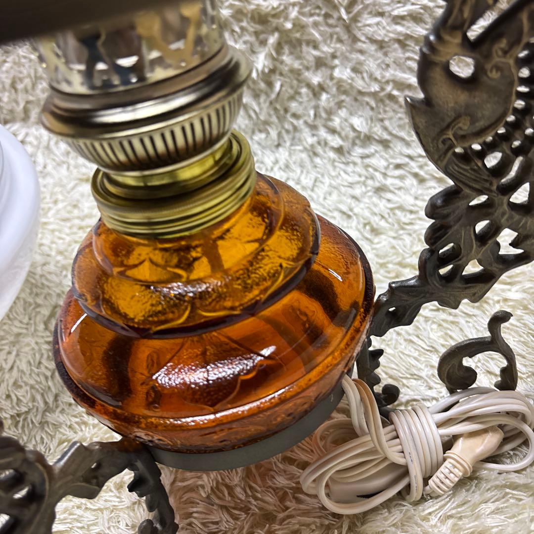 テーブルランプ ガラス スタンドライト ヴィンテージ オイルランプ風