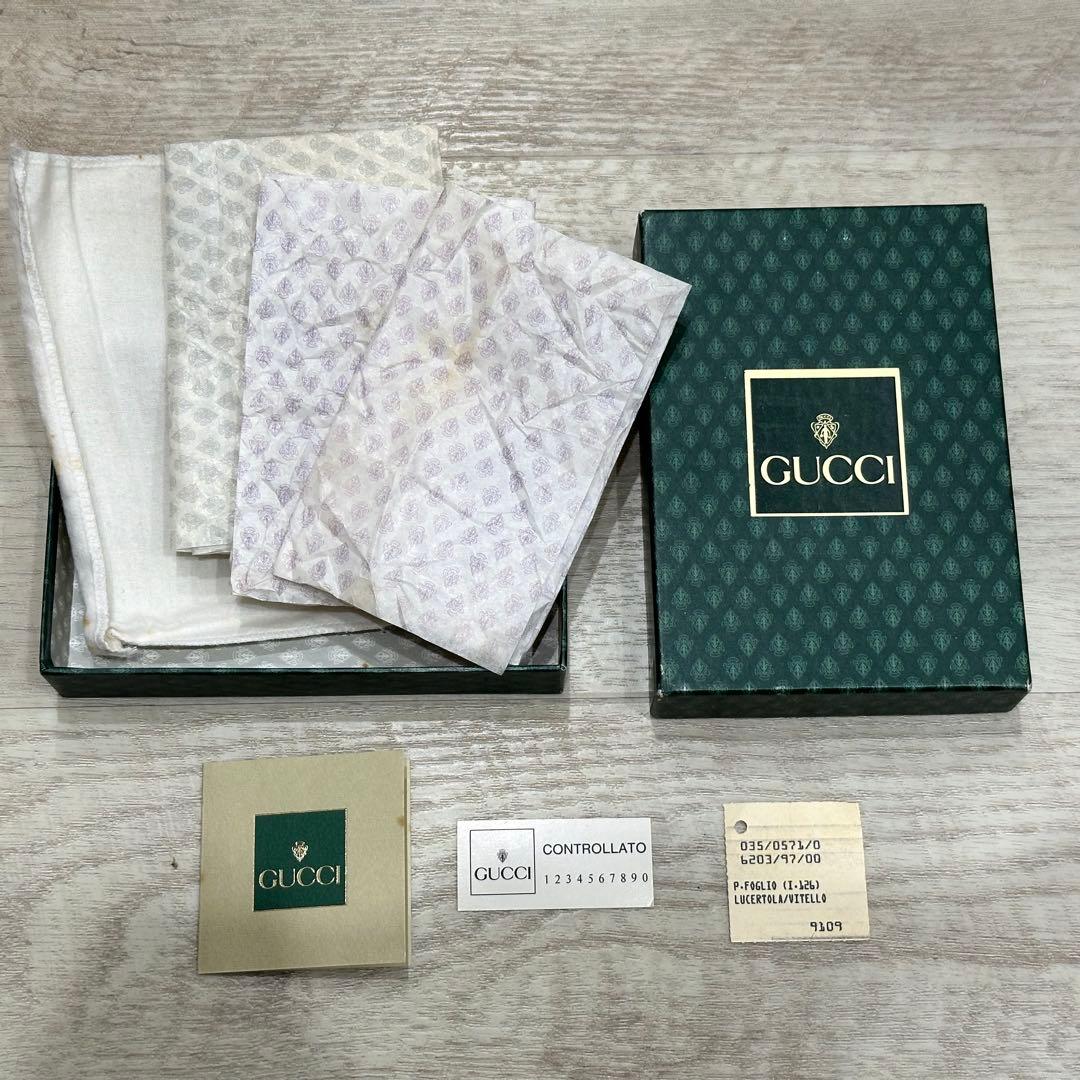 【極美品】オールドグッチ リザードレザー 二つ折り財布 がま口 ノットモチーフ